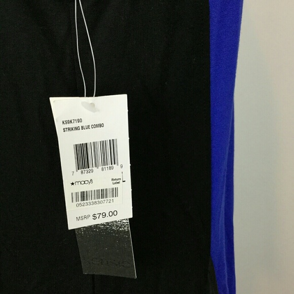 Kensie Cap Sleeve Dress Faux Leather Color… - Picture 4 of 4